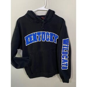 Three Square Hoodie Men Small Black Excellent Kentucky Wildcats Graphic Pullover